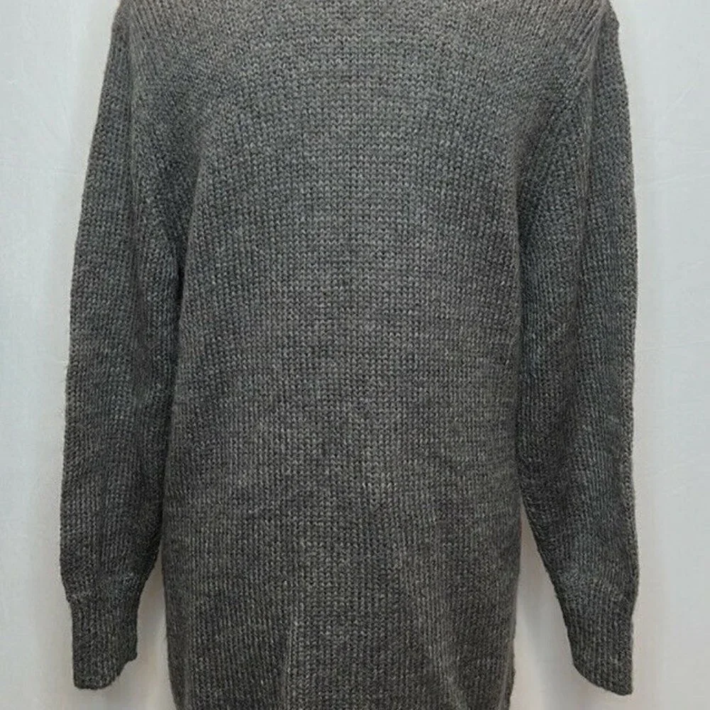 Ann Taylor Gray Mohair V Neck Long Cardigan Sweater - Picture 6 of 12